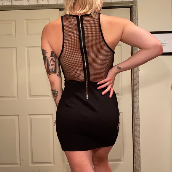 Rose and mesh mini dress - Picture 2 of 2